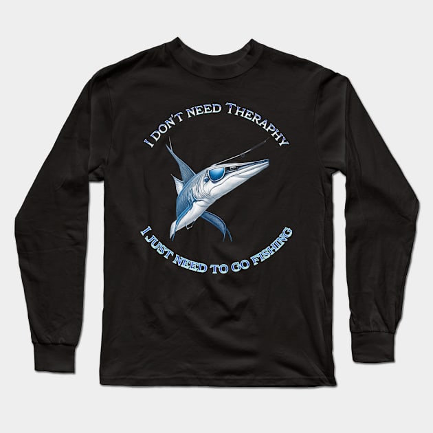 Marlin game fishing Long Sleeve T-Shirt by Happysoo Art 